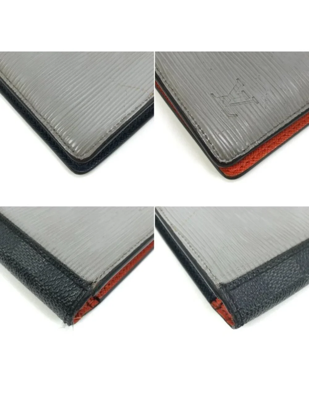 Louis Vuitton Wallet Epi Damier Graphite Portefeuille Brazza Blue Gray